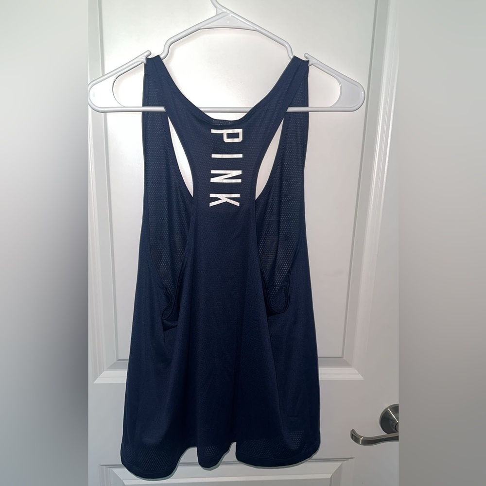 PINK Victoria's Secret Sz Large Navy Mesh Milwaukee Brewers Tank - Picture 3 of 4